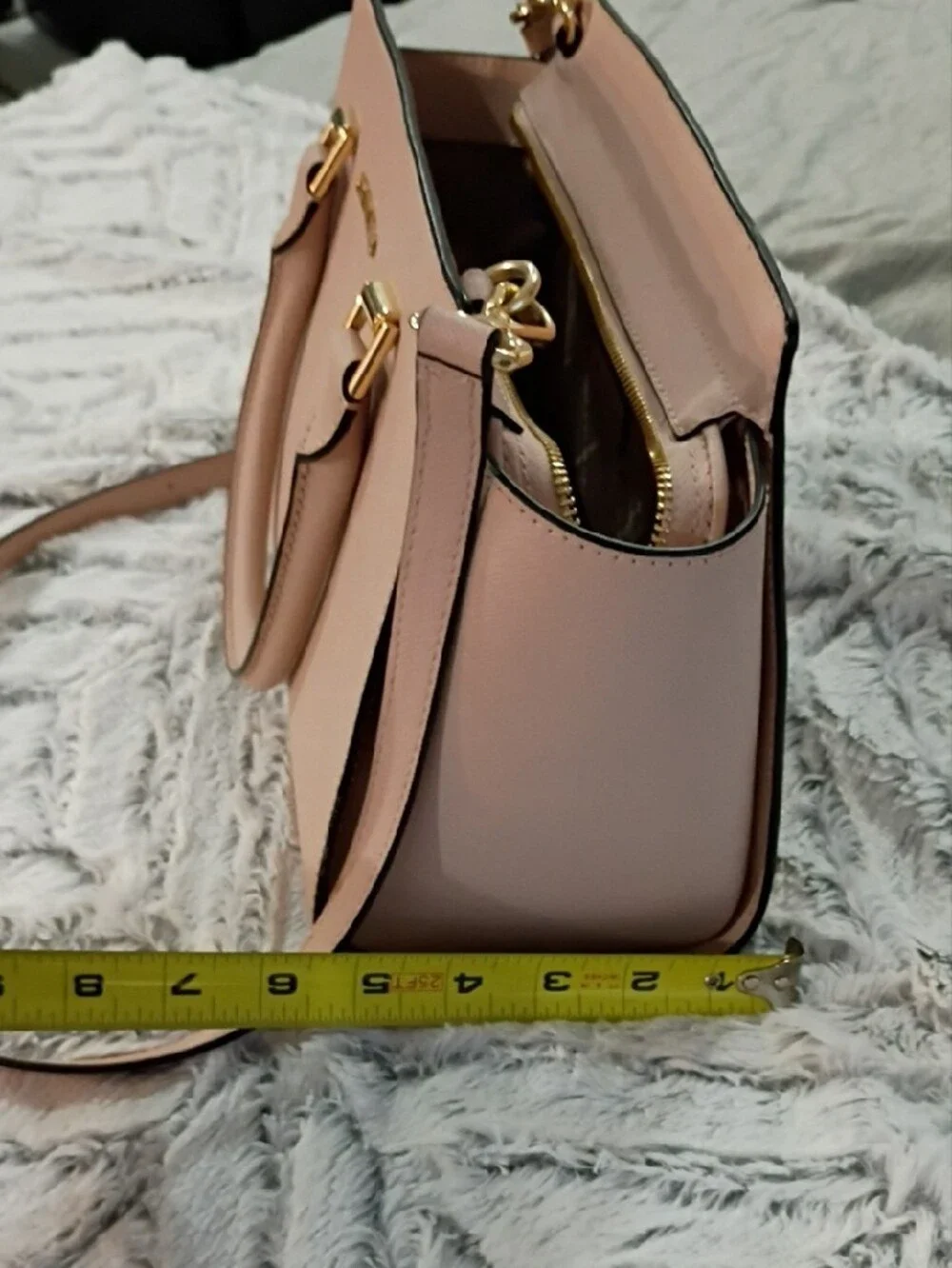 Michael Kors Pale Blush Leather Satchel with Gold Hardware